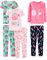 Simple Joys by Carter's Ensemble de Pyjama 6 Pièces en Coton, Coupe Ajustée Fille, Lot de 3, Bleu Marine/Rose Flamant Rose/Rosé Imprimé Lamas/Vert Strawberries, 6 Ans
