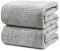 SEISSO Lot de 2 Serviettes de Bain Drap de Bain Extra Absorbantes et à Séchage Rapide pour Salle de Bain Grande Serviette de Bain en Fibre de Bambou 88×160 CM, Gris
