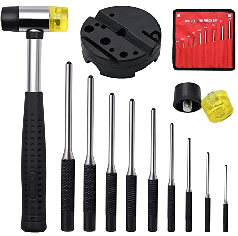 Oikabio Stanzen Rollen Lagerung Tasche, Reparatur Werkzeuge Entfernen Schmiedeeisen Punches Punches Punches Bank und Hammer