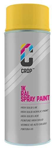 CROP Peinture en bombe RAL 1021 Jaune colza - Couverture élevée, Séchage rapide, 100% inaltérable - Auto, Moto & Bricolage - Givré - 400ml