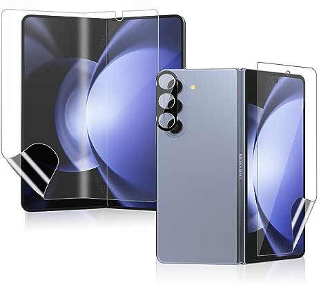 PaceBid Protection Écran pour Samsung Galaxy Z Fold 5 5G, TPU Protecteur D'écran Intérieur + Protecteur D'écran Externe + Caméra Arrière Protecteur Compatible avec Samsung Galaxy Z Fold 5 5G
