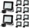 Herrselsam LED Außenleuchte, 10x50W 3000K Warmweiß LED Strahler Außen, IP66 Wasserdicht Flutlichtstrahler 4250LM Superhell Aussenstrahler, Garage