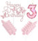 mciskin Happy 3rd Birthday Candles,Butterfly Cake Decorations,Pink Number 3 Candle for Cake,Pink Cupcake Toppers Girls,Glitter Butterfly Topper for Girls' 3rd Birthday Decorations