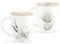 madame coco Kaffeetassen Set 2er 240 ml Groß, New Bone China Tasse Set, Plaine Tassen Kaffee für Tee, Mokka, Latte, Kaffeetasse Groß, Geschenke Frauen, Freundin, Mama, Kaffeebecher, Tasse Groß Beige