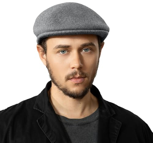 Gajaous Wollmischung Herren Newsboy Caps, Klassische Flat Cap Ivy Cabbie Gatsby Mütze Winter Baske für Herren