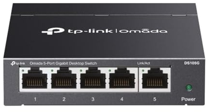 TP-Link Switch desktop Omada 5 porte Gigabit in Plastica, RJ45, Gestito, Compatibile con Computer fisso, Portatile, Stampante