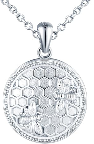 MICYUMI Damen Foto Medaillon Halskette 925 Sterling Silber Biene Muster Foto Medaillon Anhänger