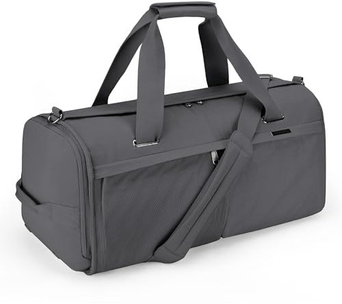 YOUNGOA Sporttasche & Reisetasche für Herren und Damen, Große Gym Bag mit Schuhfach und Nassfach, Grau