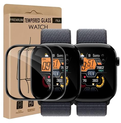 Bodyguard 2-Stück Schutzfolie für Panzerglas für Apple Watch Series 10 42mm Schutzglas, 0,15mm Kratzfest iWatch 10 42mm Folie Schutzglas, Anti-Bläschen, Ultra klar Apple Watch 10 42mm Displayschutz