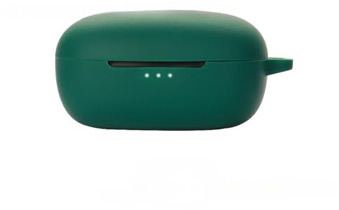 Hülle kompatibel mit EarFun Air Pro 3 Bluetooth Kopfhörer Stoßfeste Schutzhülle mit Bergsteigschnalle - Silikon Schutzhülle Etui Case Cover Schoner Earphone Protector (dunkelgrün,1:1)