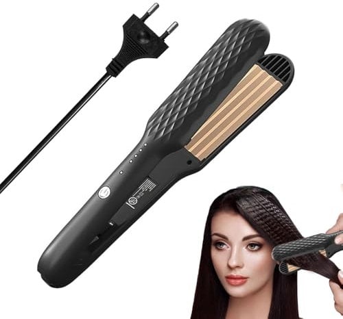 KQWVZ Plancha Pelo Ondas, Plancha Ondas Al Agua, Plancha Rizadora De Pelo con 4 Ajustes de Temperatura, Planchas Del Pelo Ondas, Plancha Para Ondas Para El Pelo Para dar Volumen a tu Cabello Brillante