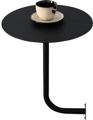 Runder Kneipentisch, schwarzer Stehtisch aus Metall, an der Wand montierter Cocktailtisch, Bistrotisch, moderner Kneipen-Bistrotisch, Cocktailtisch, Kleiner Beistelltisch für das Wohnzimmer