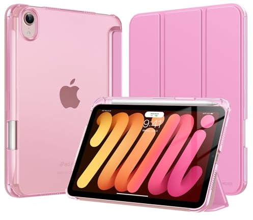 MoKo Cover per iPad Mini 7 A17 Pro, iPad Mini 6a Gen 8,3 Pollici, Rosa