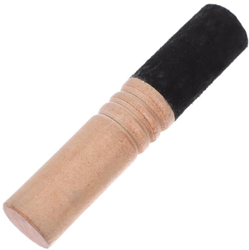 SHINEOFI Mazo de Meditación Portátil Diseño Delicado Yoga y Ligero para Cuenco Sonoro de Madera Mango de Cuero Sintético Acabado Fino
