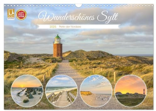 Wunderschönes Sylt - Perle der Nordsee (Wandkalender 2025 DIN A3 quer), CALVENDO Monatskalender: Lassen Sie sich verzaubern von der einzigartigen Schönheit der Nordseeinsel Sylt (CALVENDO Natur)