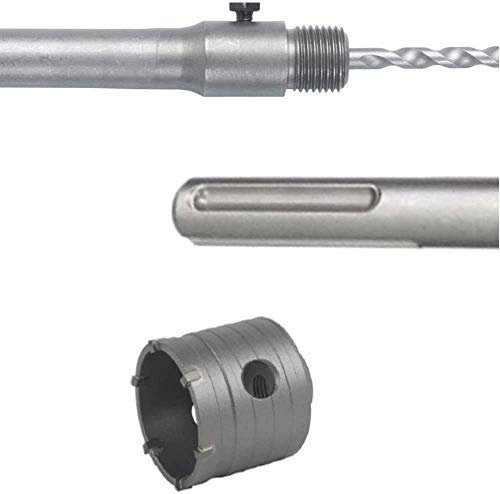 FRESA A TAZZA CAROTATRICE (VARI DIAMETRI DISPONIBILI) PER TRAPANO + ASTA CON ATTACCO SDS MAX 500 MM (80 mm)