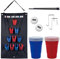 Waboba Sink or Drink Game – Aufhängbares Beer Pong Set Party Trinkspiel für Erwachsene, einstellbares Zielset, Becher & Bälle inklusive, aufrollbar für Reise & Sport - Schwarz