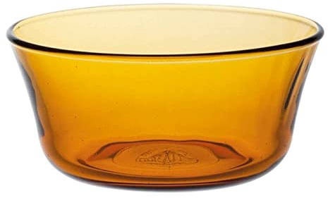 Bol de vidrio ámbar, cuenco apilable, mezclas, cocina, repostería, ensaladas, dimensiones 5 x 10,5 cm (altura x diámetro)