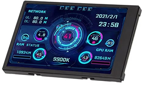 Mini Schermo USB IPS da 3,5 Pollici per Monitor CPU PC, CPU HDD Display Temperatura Dati Rotazione a 360 Gradi Tipo C Schermo Secondario
