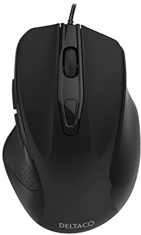 DELTACO Office - Souris Ergonomique - Clics Silencieux - Noir