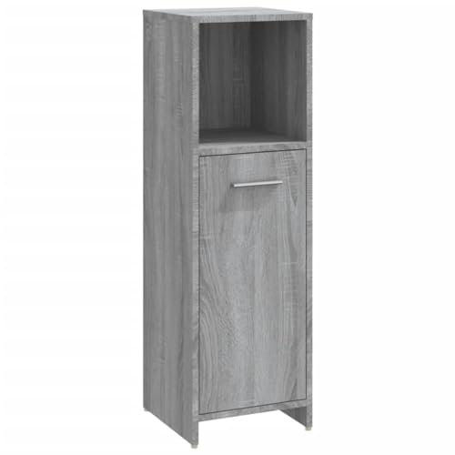 vidaXL Badschrank, Badezimmerschrank mit viel Stauraum, Schrank für Badezimmer, Badmöbel Badezimmermöbel Beistellschrank, Grau Sonoma Holzwerkstoff
