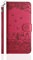Butnyeoe Flip Case for iPhone 11,Cat/Flower/Butterfly Embossed PU Leather Wallet Phone Folio Case Magnetic Protective Cover with Stand Function and Card Slots,Mauve/Red