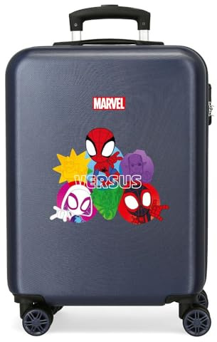 Joumma Marvel Spidey Versus Blauer Kabinenkoffer 38 x 55 x 20 cm, starres ABS, Zahlenschloss an der Seite, 35 l, 2 kg, 4 Doppelräder, Handgepäck