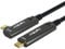 GeoHN.G USB C to USB C Fiber Optic Extension Cable 10M/33FT, Right Angle USB 3.2 10Gbps Long Distance Active Optical USB C Cable for VR/AR, Quest2, Webcam, Camera, Mini PC and More