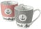 BOLTZE 2er Set maritimer Jumbobecher, Kaffee- oder Teetasse, Marino, Porzellan, Farbe: weiß, rot, schwarz, Füllvermögen: 480 ml; sehr hübsch, 2018692, 2034329