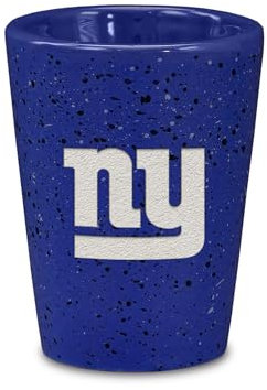 Rico Industries NFL Football New York Giants Keramik-Schnapsglas für Fans, Lasergravur in Team-Farbe, Einzelschnapsglas, 57 ml
