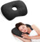 Babyezz Ear Piercing Hole Pillows Side Sleeper Pillow with an Ear Hole for CNH Side Sleepers and Ear Inflammation Pressure Sores, Adjustable Cotton and Polyester Curved Side Pillow，Schwarz