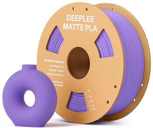 DEEPLEE Filament PLA Mat Violet Lavande 1KG Matte PLA Filament 1,75 mm avec Précision de +/- 0,02 mm 1 Bobine pour Imprimantes 3D FDM