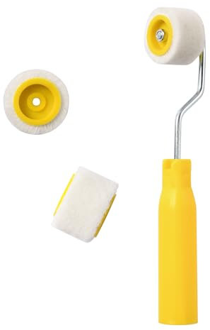 Pumwoy Mini Rullo per Pittura (1 Telaio del Rullo di Vernice + 3 Rullini Ricambio), Rullo Pittura Piccola Rulli per Verniciare Set per Colore, Angoli, Bordi, Pittura