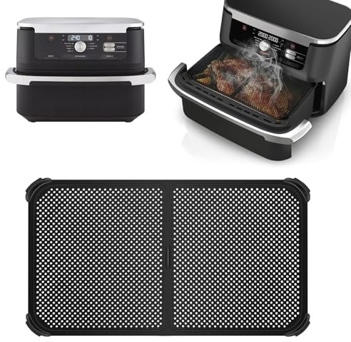 Ninja Heißluftfritteuse Zubehör, Spritzschutz für Ninja Foodi Flexdrawer 10,4 L Heißluftfritteuse AF500EU, Air Fryer Accessories Ninja AF500EU, Effektiver Wiederverwendbar Silikon Spritzschutz Zubehör