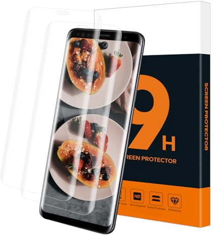 Carantee 2 pièces Verre Trempé pour Samsung Galaxy S9, 3D plein écran, Dureté 9H S9 vitre protection, pas de bulles, Haute Sensibilité Tactile, Anti-huile, 0.33mm Haute Sensibilité S9 protection écran
