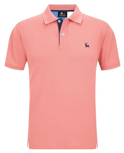 Montres Montres Polo Respirant Séchage Rapide T-shirt Été Léger Grandes Tailles Homme, Rose clair, XL