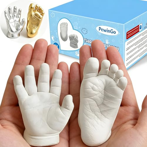 PewinGo Baby Hand- und Fußabdruck-Set, 3D-Form-Geschenkset, Erinnerungen, Andenken, für Kinder oder Neugeborene, Babyparty-Geschenke