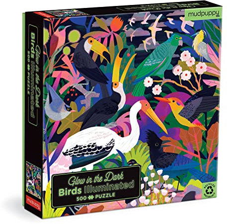 Birds Illuminated Glow in The Dark Puzzle: 500 Pieces