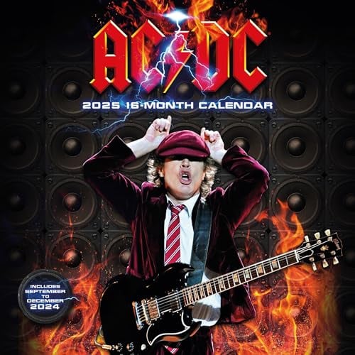 Pyramid - AC/DC 2025 Broschürenkalender, 30x30cm, Monatskalender für Fans der Musik-Band, Kalender mit kultigen Bildern der Band, nachhaltig nur mit Papierumschlag