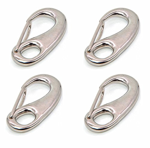 EMcollection Edelstahl Haken Karabiner Clips Spring Clip Karabinerhaken für Outdoor Sport Öse Camping Klettern Secure Lock
