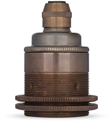Vintage Gewindemantel Lampenfassung E27 aus Messing (inkl. 2x Schraubringen) - Das Original aus Europa - Old English Finish