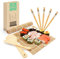 MUDEELA Bamboo Sushi Rolling Mat, Sushi Making Kit 9 Pcs, Beginner Sushi Mat, Includes 2 Rolling Mats, 5 Pairs Chopsticks, Paddle, Spreader, Beginner's Guide (PDF), Roll On, Sushi Maker Kit