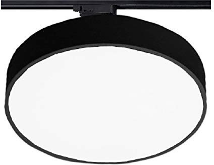 Lampenlux Pedro - Lámpara LED de techo (para sistema de raíles de 1 fase), Negro , Ø120mm