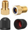 HZJD 6PCS Presta Valve Adapter, Convert Presta to Schrader Adaptor for Bike, Inflate Tire Using Standard Pump or Air Compressor, 12PCS Tire Valve Caps