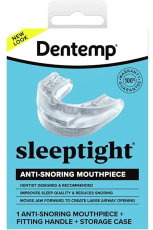 Dentemp SleepTight Mouthpiece – Anti Snoring Device - Custom Fit Snoring Mouthguard for a Better Night's Sleep - Device Designed by Dentist and Made in USA 1pk (Packaging May Vary)