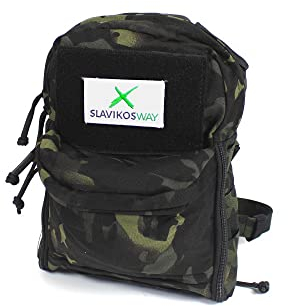 Slavikosway Rucksack TACTICAL Anhängrucksack Training TARN CAMO Fototasche Training Freizeit Olivgrün Militär Sport Arbeit Uni Schule Wandern Reißfest Klettfäche Schwarz oder Olivgrün (schwarz)