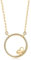 FANCIME Solide 14 Karat 585 Gold Kette Kreise und Herzen Anhänger Halskette Einfache minimalistische Geschenk Schmuck für Damen Mädchen - Verstellbares Kette: 40 + 5 cm