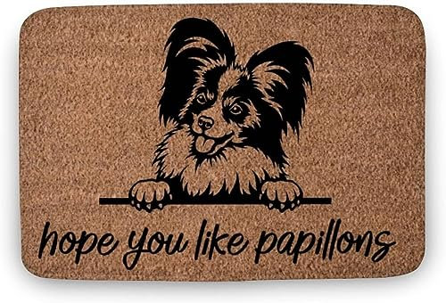 New Hope You Like Papillons Welcome Mat,for Dog Owner Pet Lover New Home Decor Housewarming Gift,Home Decor,Welcome Mat,Indoor Doormat,Front Back Door Mat 24x16 Inch