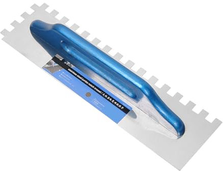 Dualoai Cazzuola per Intonaco a Dente di, Riempitivo, Vernice, Strumento di Costruzione, Spatola in Acciaio Inossidabile con Impugnatura Comoda per Lavor, 12 mm