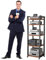 Audio rack hifi regal Startseite AV-Medienständer/ Eckregal/ Stereokabinett/ Audio-Rack-Turm, 161cm/ 63inch Hoch Multifunktional Audio/Video Komponenten Rack, Modern AV-Schrank Mit Rollenden Rädern(Bl